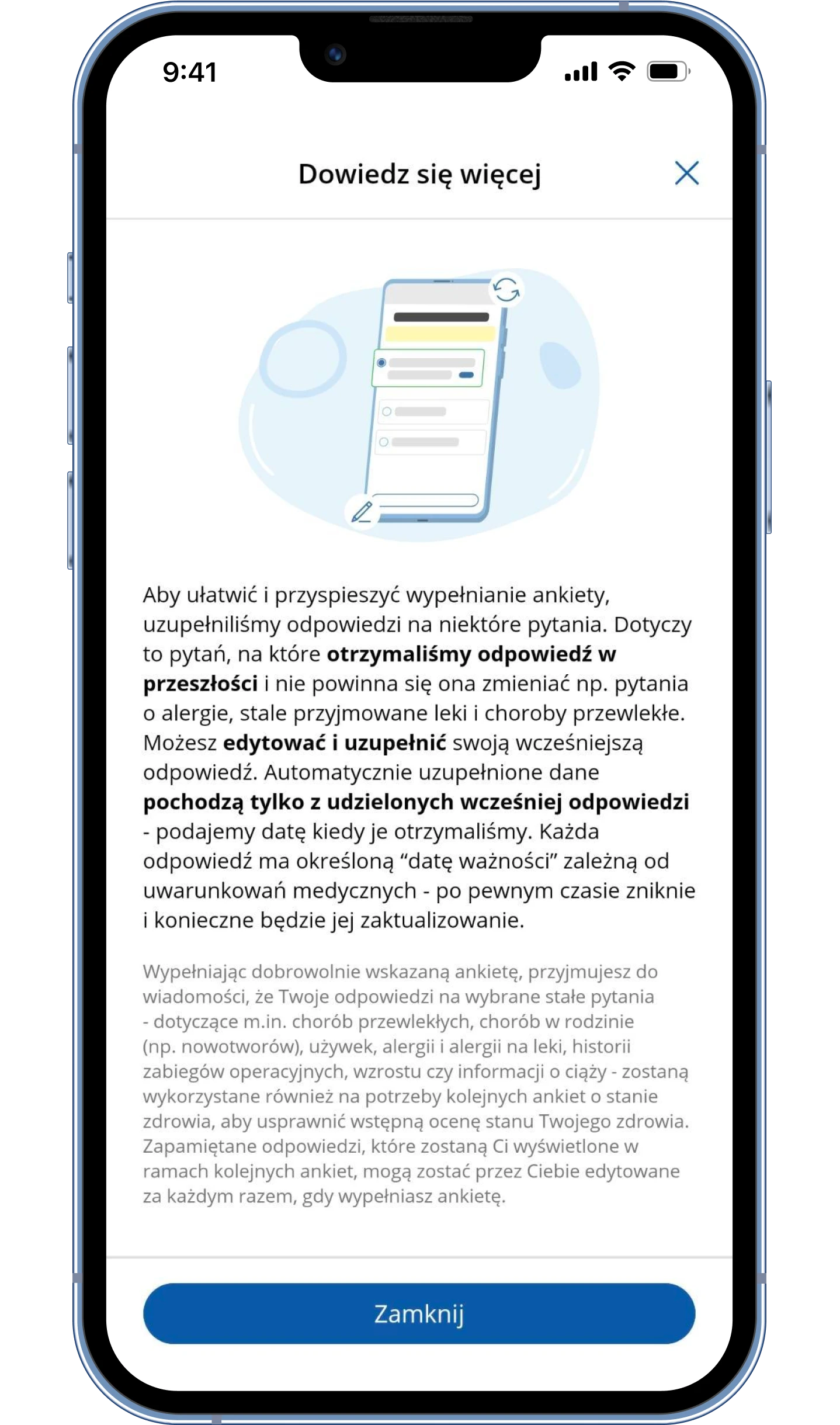 Wstępny wywiad medyczny  krok 4