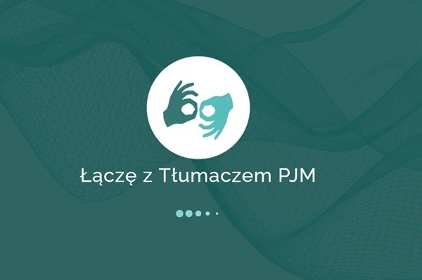Ikonka z informację o łączeniu z tłumaczem polskiego języka migowego