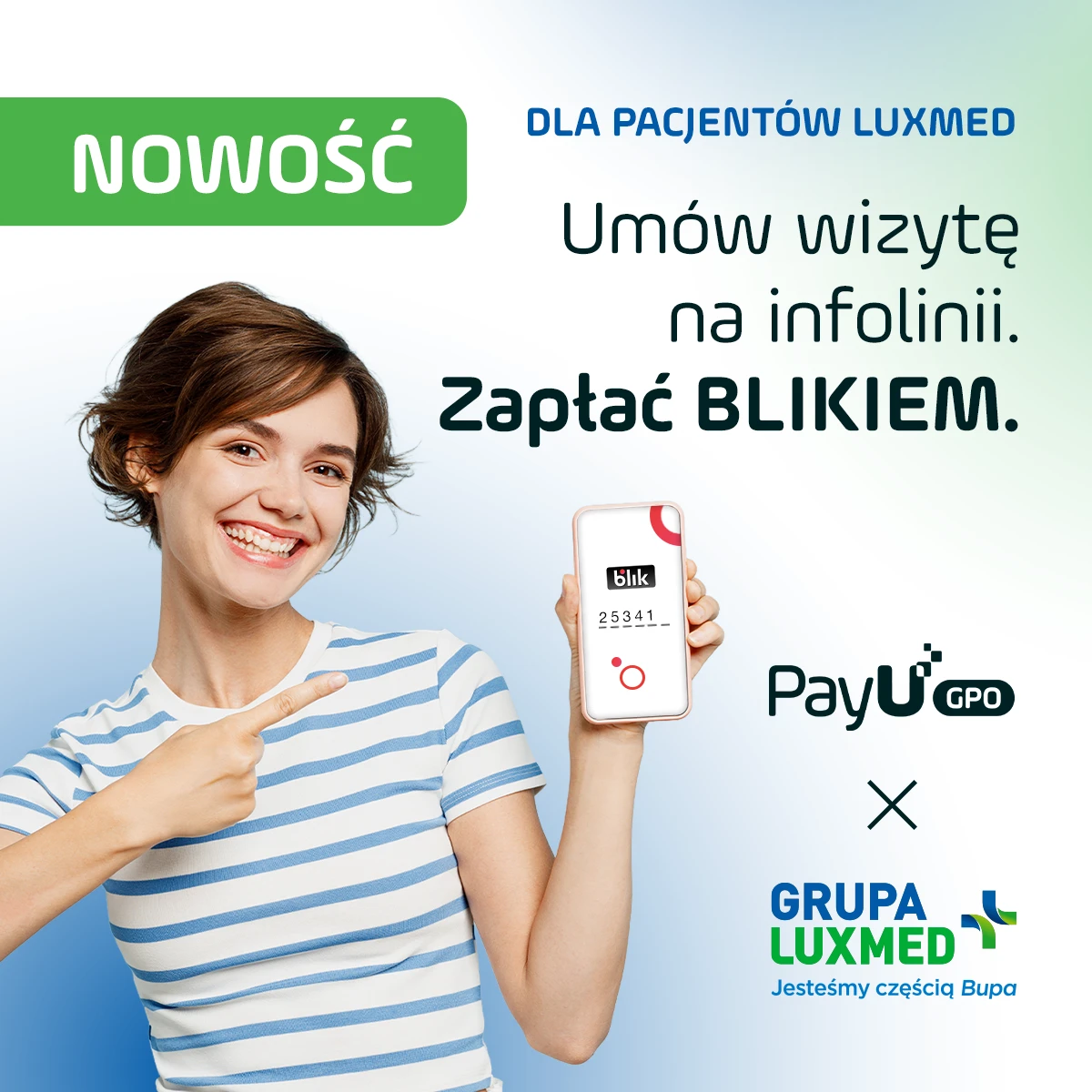 Umów wizytę na infolinii LUX MED i zapłać BLIKIEM